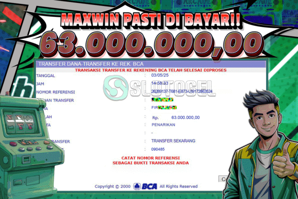 Bukti JP SLOT SLOTOGEL 03 MEI 2025 Rp 63.000.000,- LUNAS