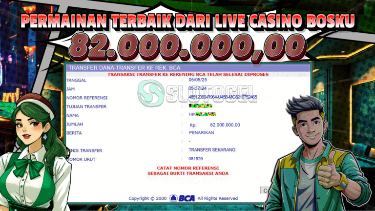 Bukti JP LIVE CASINO SLOTOGEL 05 MEI 2025 Rp 82.000.000,- LUNAS