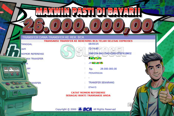 Bukti JP SLOT SLOTOGEL 08 MEI 2025 Rp 26.000.000,- LUNAS