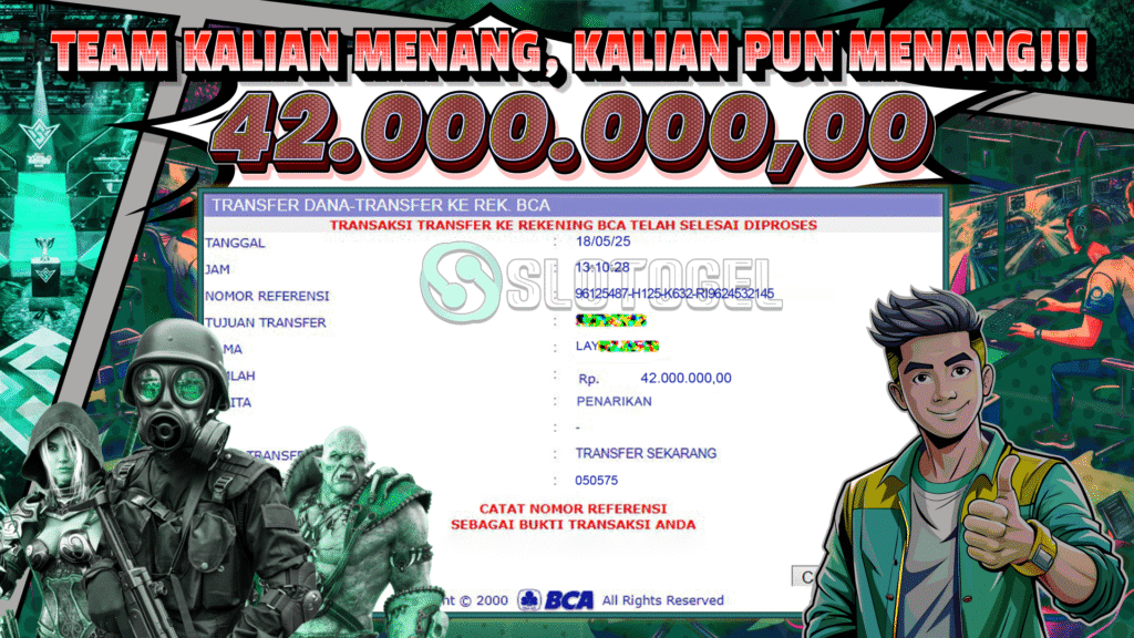Bukti JP E-SPORT SLOTOGEL 18 MEI 2025 Rp 42.000.000,- LUNAS
