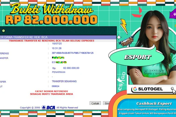 Bukti JP E-SPORT SLOTOGEL 16 JULI 2025 Rp 82.000.000,- LUNAS